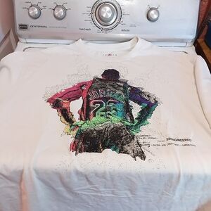 Jordan Graphic Tee - White with Multicolor Design